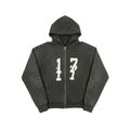 17 ACID WASHED - GREY FULL ZIP HOODIE