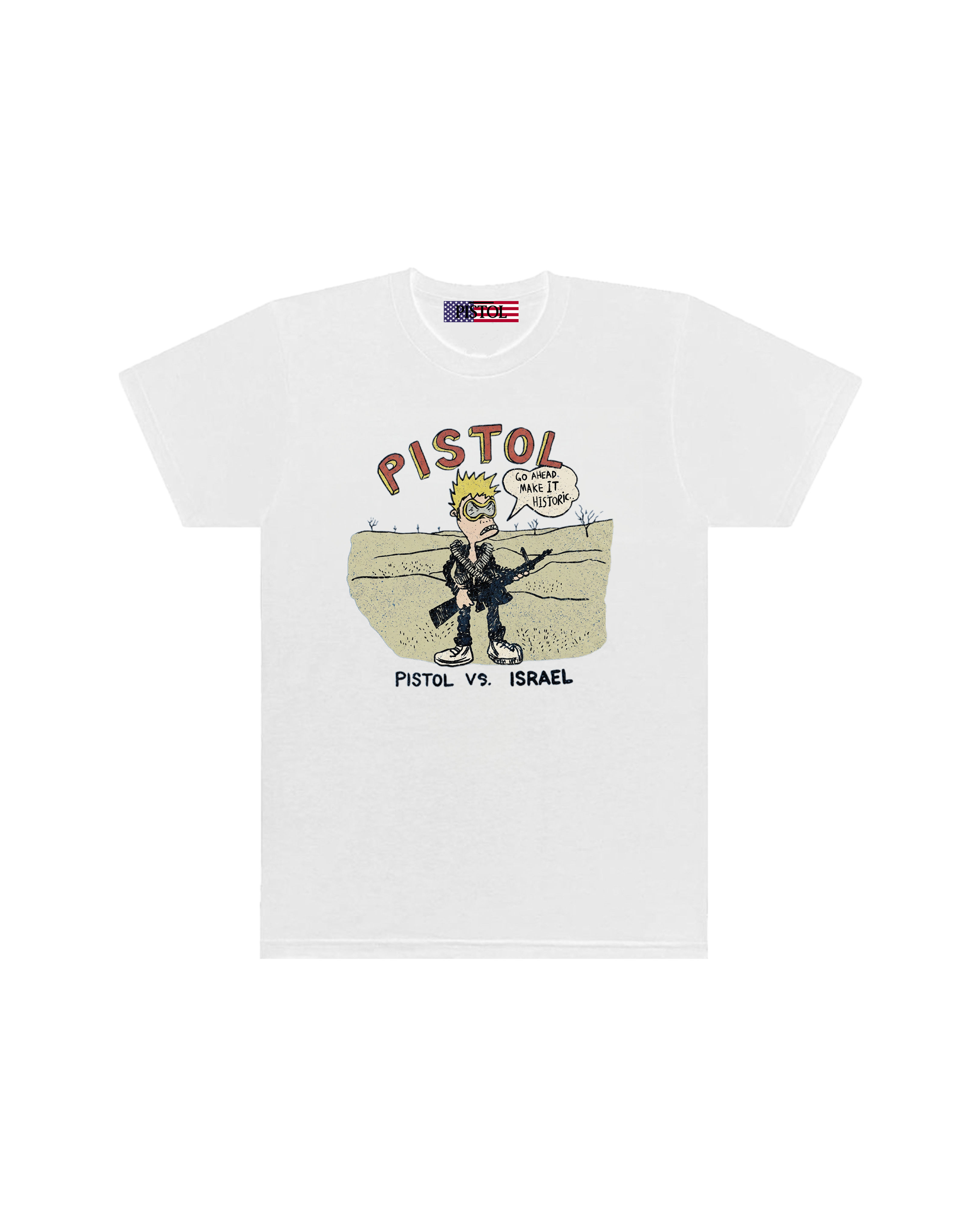 PISTOL VS ISRAEL WHITE TEE